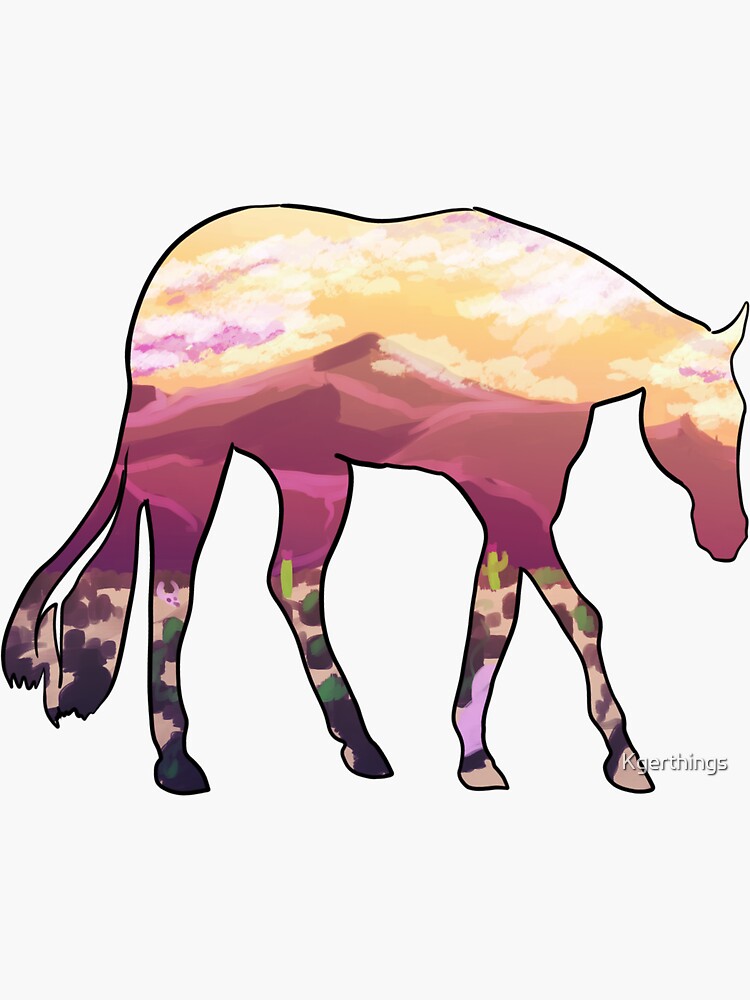 "American Quarter Horse High Desert Silhouette" Sticker for Sale by