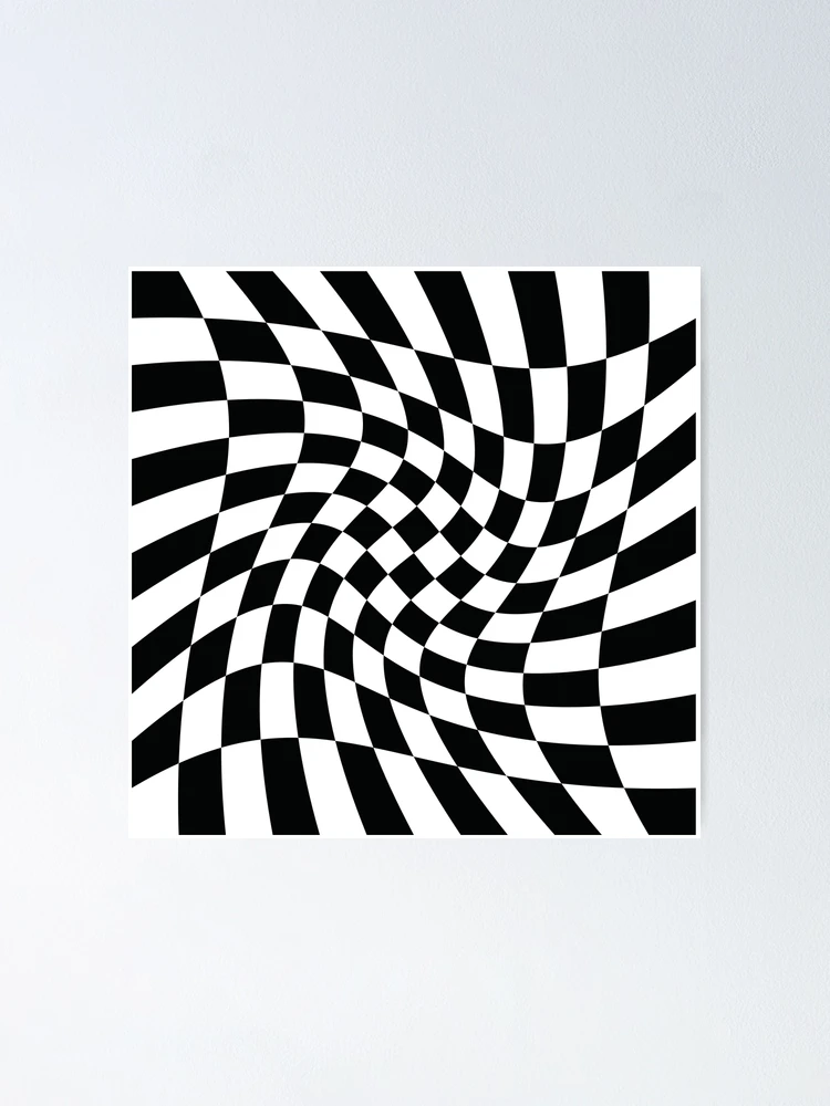 Newest Neon wall art optical illusion checkered painting