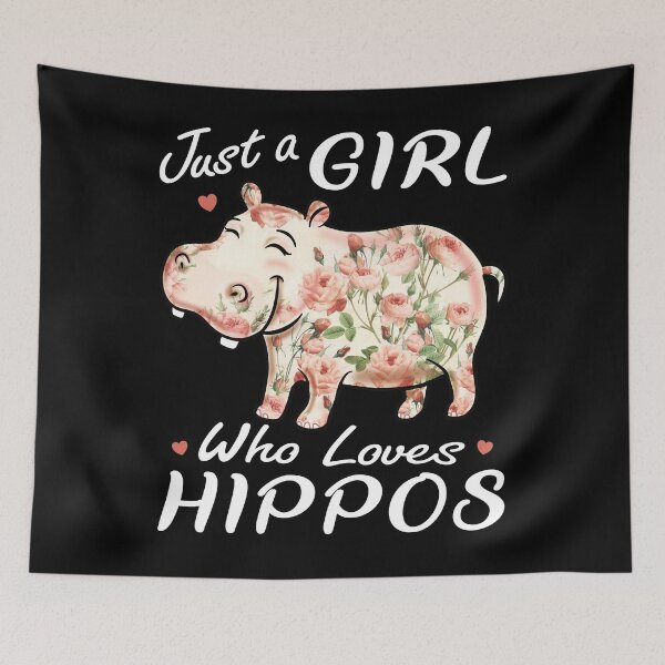Item preview, Just A Girl Who Loves Hippos Flower Hippopotamus designed and sold by pablomendoza.