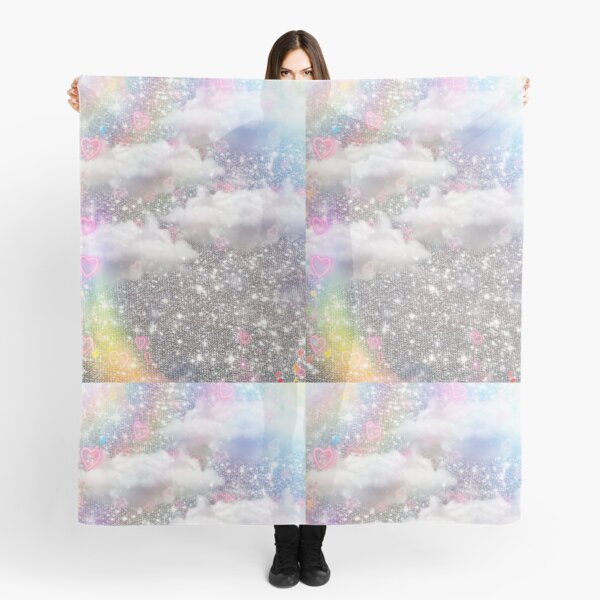 super cute cloud sparkle rainbow Scarf