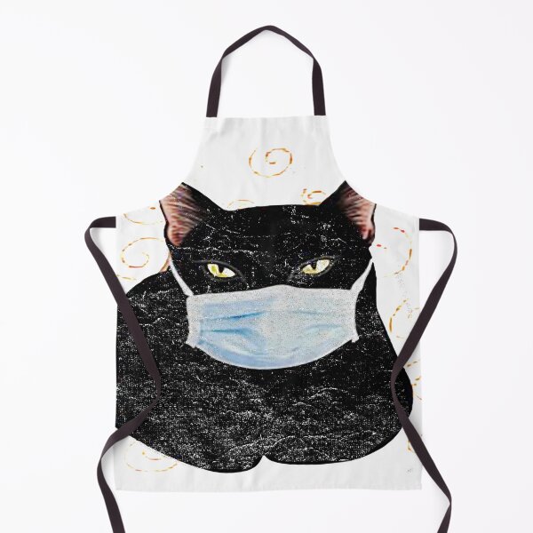Item preview, Black Cat wear a protective mask designed and sold by Mavesha.