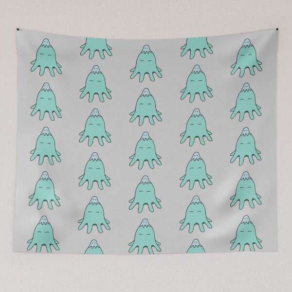 Item preview, Octopus Friends – Light Teal on Grey Repeat designed and sold by ImperfectLife.