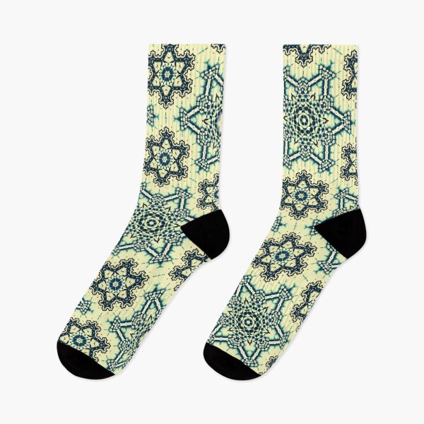 Item preview, Ornate tan green and blue stars  designed and sold by BubbleCrumbs.