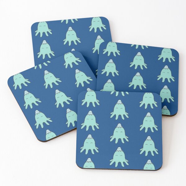 Item preview, Octopus Friends – Light Teal on Blue Repeat designed and sold by ImperfectLife.