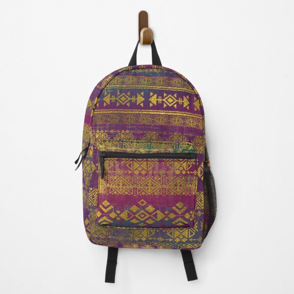 Item preview, Mexican /Tribal Style pattern - Gold on Vintage purple designed and sold by k9printart.