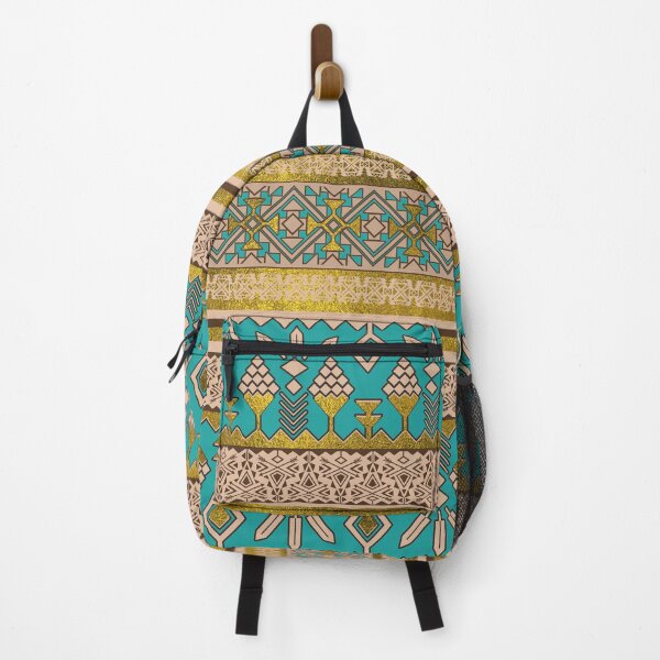 Item preview, Mexican Style pattern - teal, gold and earthy colors designed and sold by k9printart.