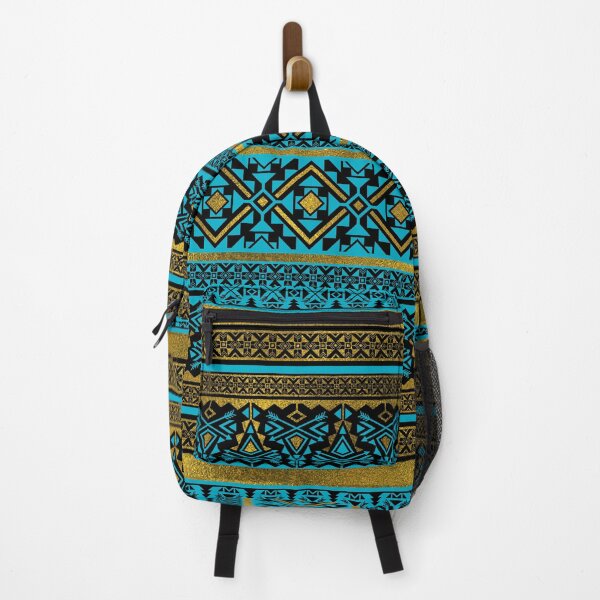 Item preview, Mexican Style pattern - black, teal and gold designed and sold by k9printart.