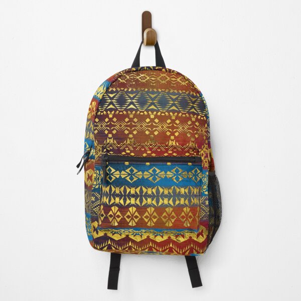 Item preview, Ethnic Boho Golden Pattern on painted texture designed and sold by k9printart.