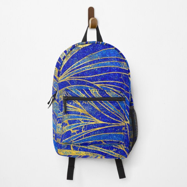 Item preview, Lapis Lazuli and gold waves pattern designed and sold by k9printart.