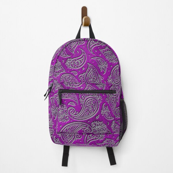 Item preview, Silver embossed Paisley pattern on purple glass designed and sold by k9printart.