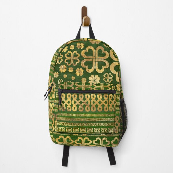 Item preview, Shamrock Four-leaf Clover Green Wood and Gold designed and sold by k9printart.