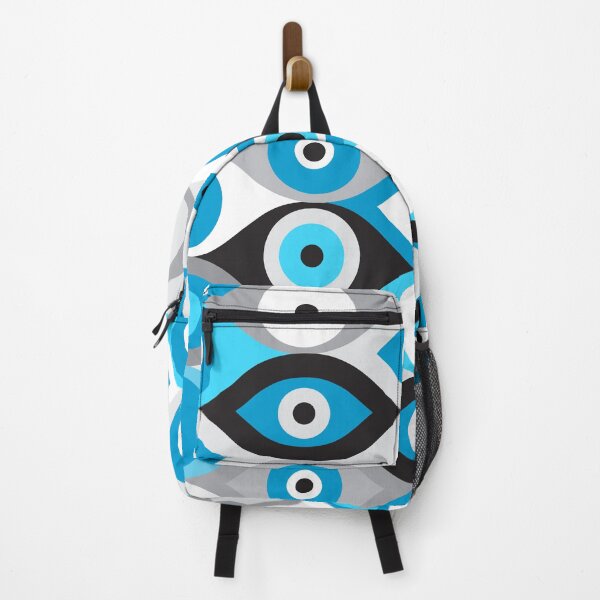 Item preview, Greek Evil Eye pattern Blues and Greys designed and sold by k9printart.