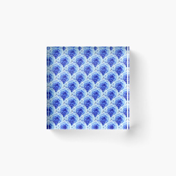 Item preview, Tea Rose - Blue - Floral Pattern - Petal Elegance Art Deco designed and sold by GrandTartaria.