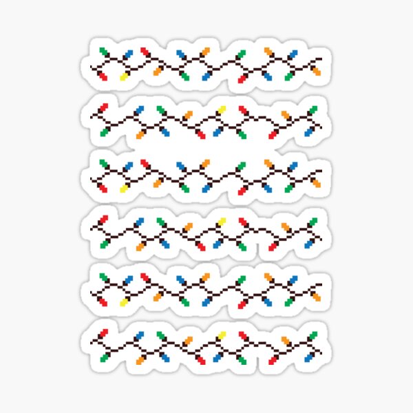 "Pixel Christmas Lights" Sticker by ArtisticMinds Redbubble