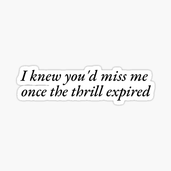 Cardigan Taylor Swift Lyrics Sticker