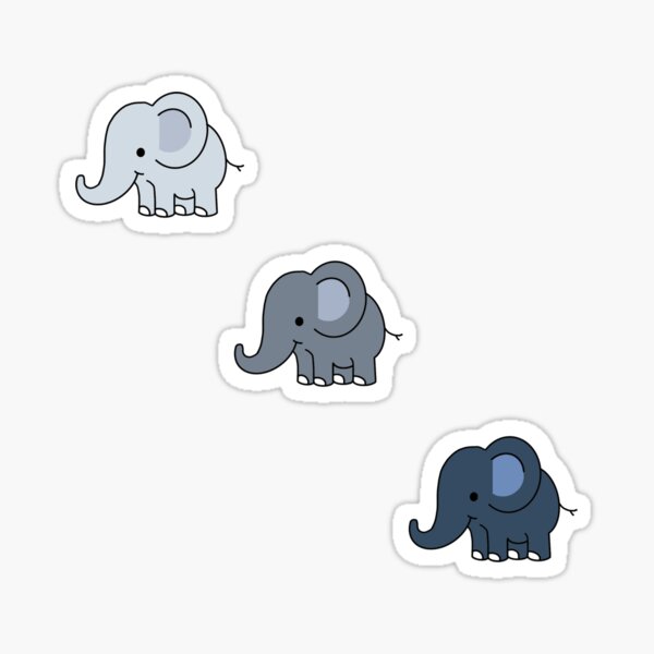 Vista previa del artículo con la obra «Pegatina elefante», diseñado y vendido por Deepblueart.