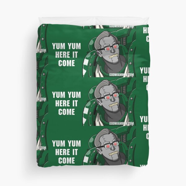 Gregbot (White Text, Transparent) Duvet Cover