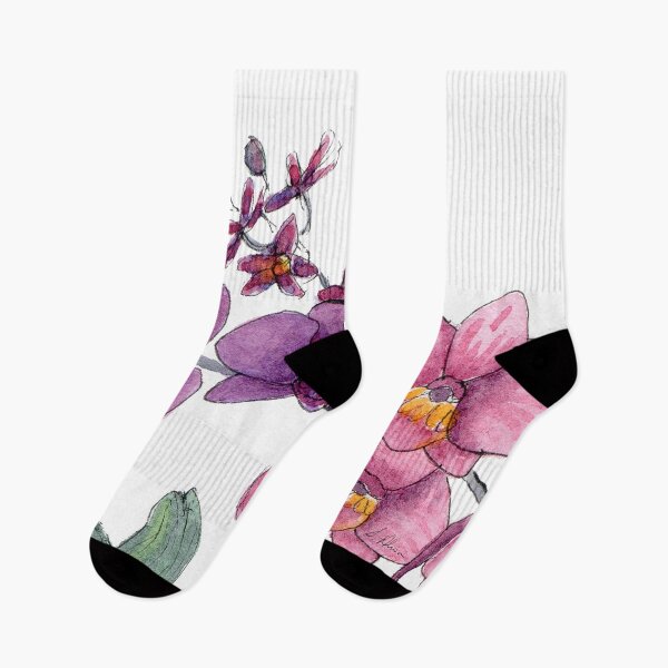 Artikelvorschau, Rosa und lila Orchideenblüten entworfen und verkauft von SusanAlisonArt.