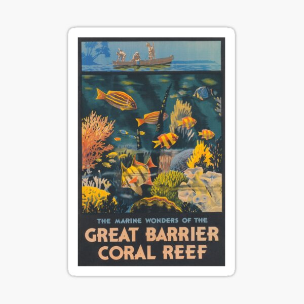 Item preview, Great Barrier Reef, Vintage Travel Poster designed and sold by vintagevivian.