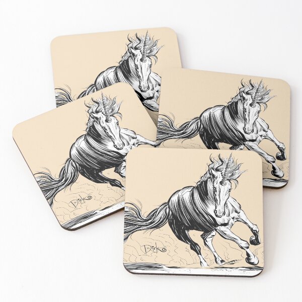 Item preview, Nueva pieza de unicornio ilustrada "desenfrenada" de Dirk Hooper designed and sold by DirkHooper.