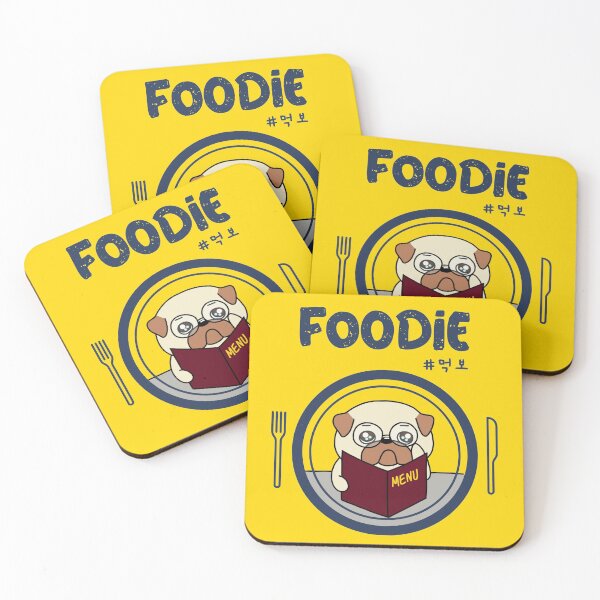 Item preview, Foodie; Drawing of a cute pug choosing menu V3 designed and sold by K-LetterCo.