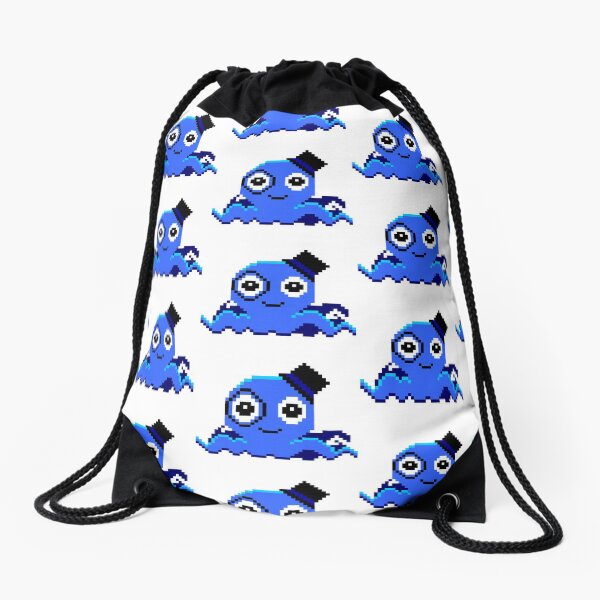 Blue Pixel Classy Octopus Drawstring Bag
