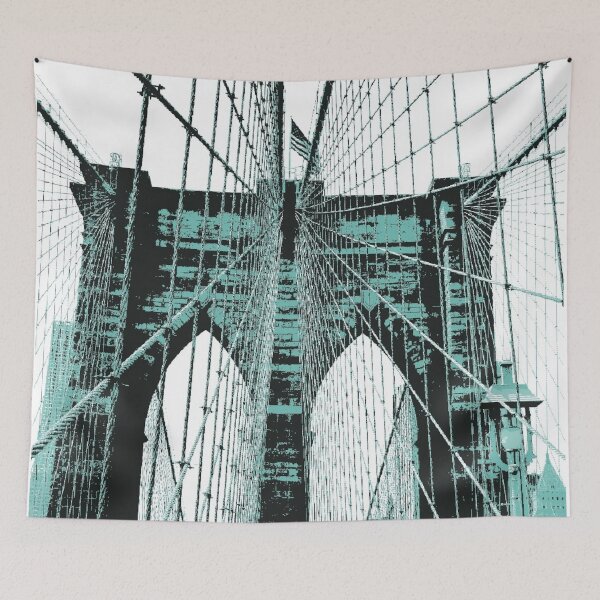Item preview, Brooklyn Bridge (Light Blue), Manhattan, New York, USA designed and sold by DomGDesign.