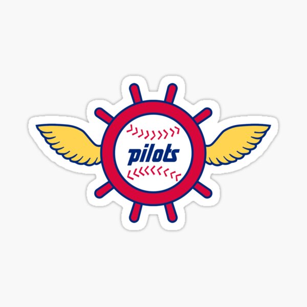 Vista previa del artículo con la obra «Logotipo de béisbol vintage de Seattle Pilots», diseñado y vendido por Brett's Vintage Sports.