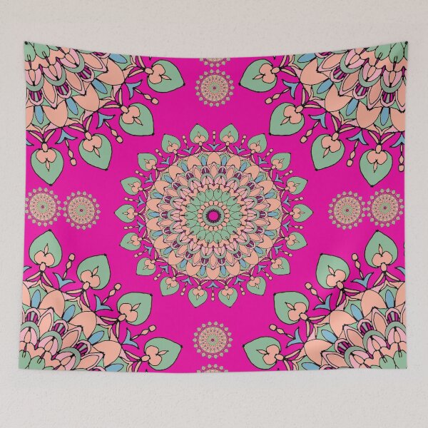 Item preview, Ethnic Bohemian- Hot pink and green designed and sold by Urvashi Patel.