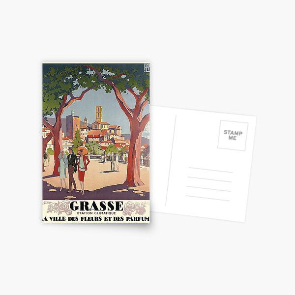 Item preview, Grasse, France, French Riviera, Vintage Travel Poster designed and sold by vintagevivian.