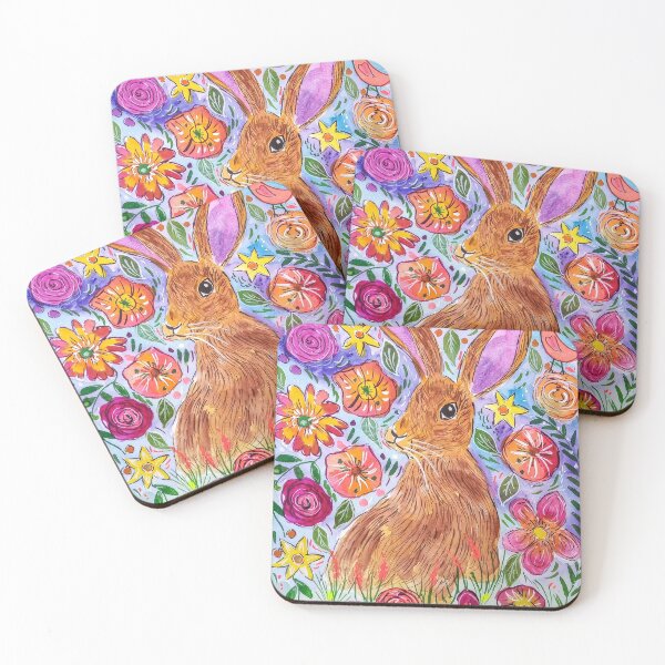 Item preview, Hare among fantasy flowers designed and sold by Casimirasart.
