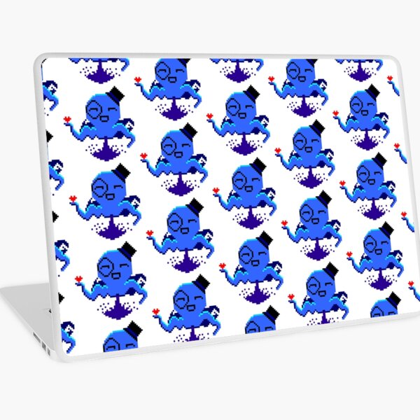 Blue Pixel Classy Octopus Happy Ink Laptop Skin