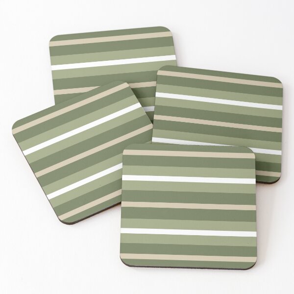 Item preview, Sage Olive Green Beige White stripes designed and sold by Delinda Graphic Studio.