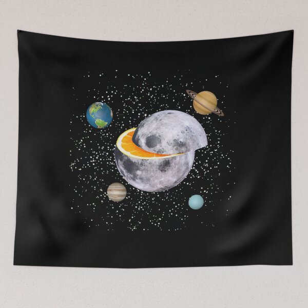 Item preview, Orange moon and planet designed and sold by TopDesignArt.