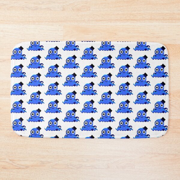 Blue Pixel Classy Octopus  Bath Mat