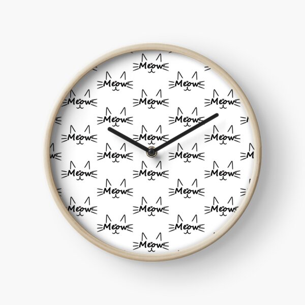 Meow Kitty Cat Mask Clock
