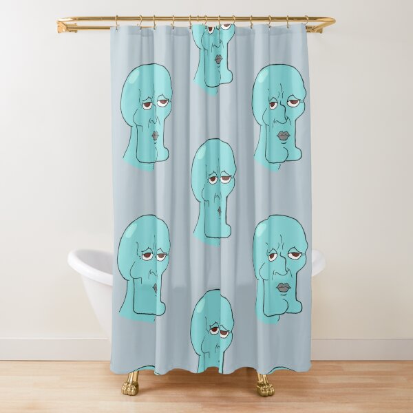 Handsome Squidward Shower Curtains for Sale