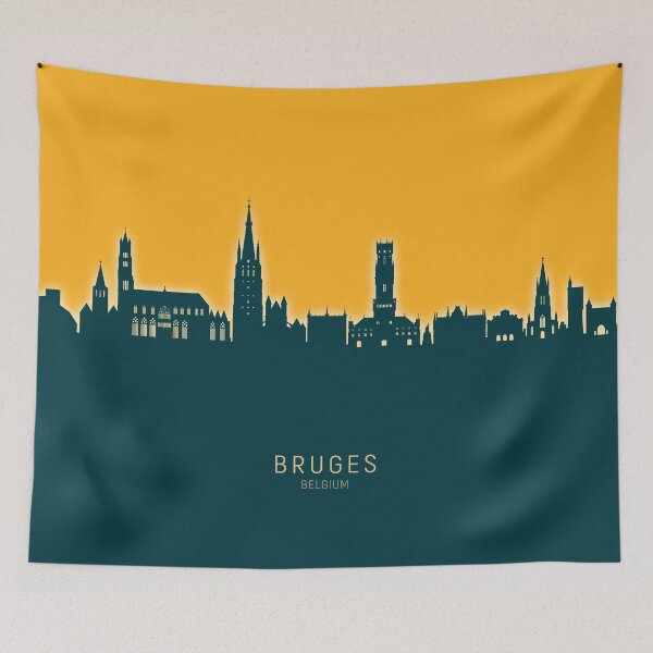 Item preview, Bruges Belgium Skyline designed and sold by ArtPrints.