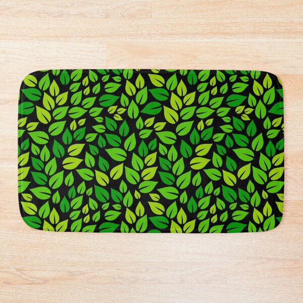 Item preview, Green leaves on black pattern designed and sold by natalyon.