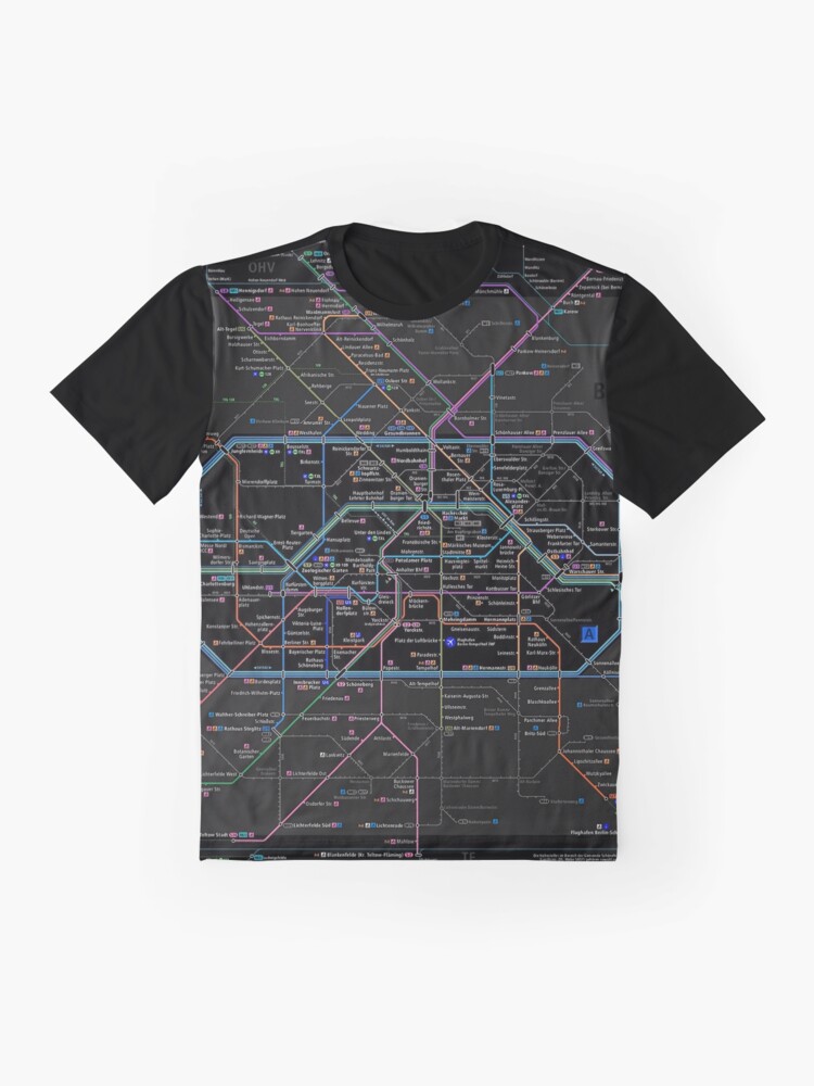 Alternate view of Berlin U-bahn map 2020 Graphic T-Shirt