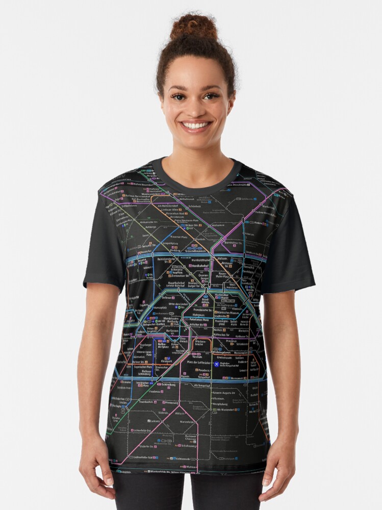 Alternate view of Berlin U-bahn map 2020 Graphic T-Shirt