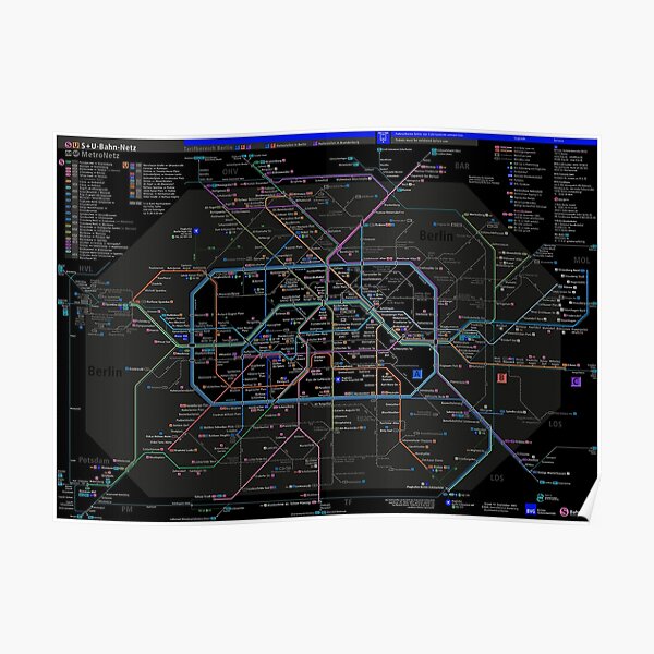 Berlin U-bahn map 2020 Poster