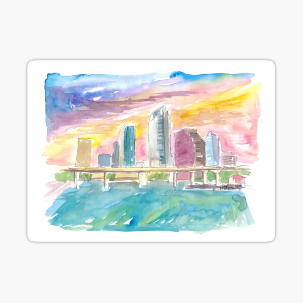 Item preview, Tampa Florida Skyline at Dusk designed and sold by artshop77.