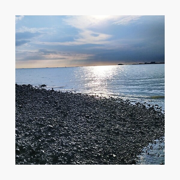 Item preview, Sunset On A Blue Ocean Rocky Beach Views designed and sold by BCreative4U.
