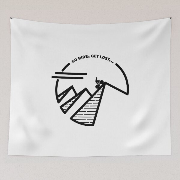 Item preview, Cyclist Climbing Abstract Triple Peaks designed and sold by RabeDesigns.