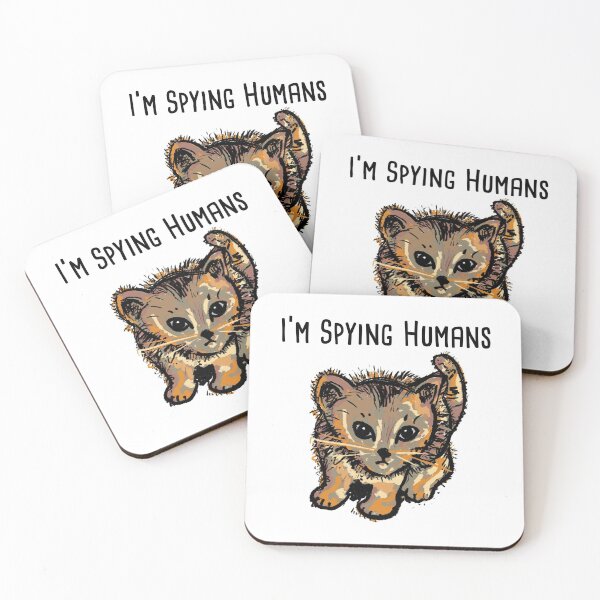 Item preview, Kitten spy humor cat gift idea designed and sold by Catcrea.