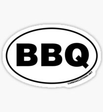 BBQ Oval Sticker Sticker