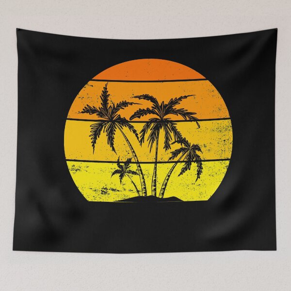Item preview, Synthwave Sun Palm Trees Vintage Style designed and sold by zahir04.