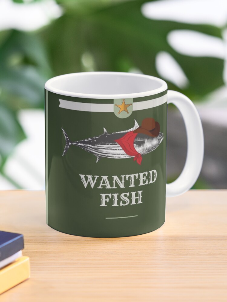 Cowboy fish - fish meme shirt - Catfish - Father's day gift - Fishing Meme  - Wanted Fish Retro Funny Fishing Coffee Mug for Sale by realtimestore