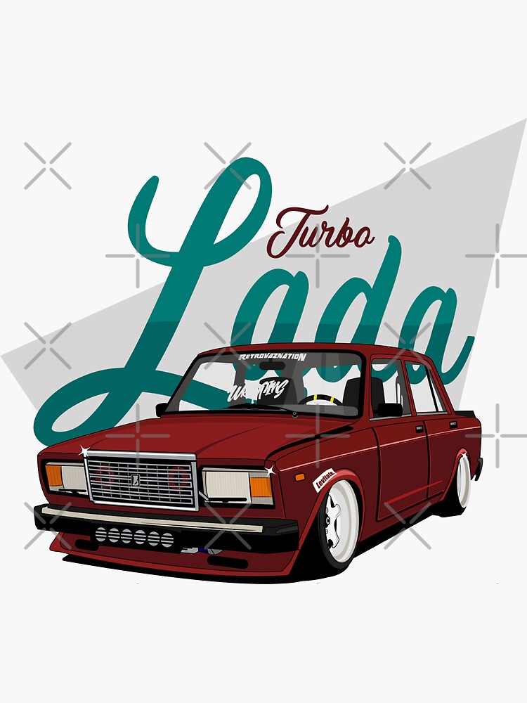 Lada Low Turbo Sticker for Sale by shketdesign